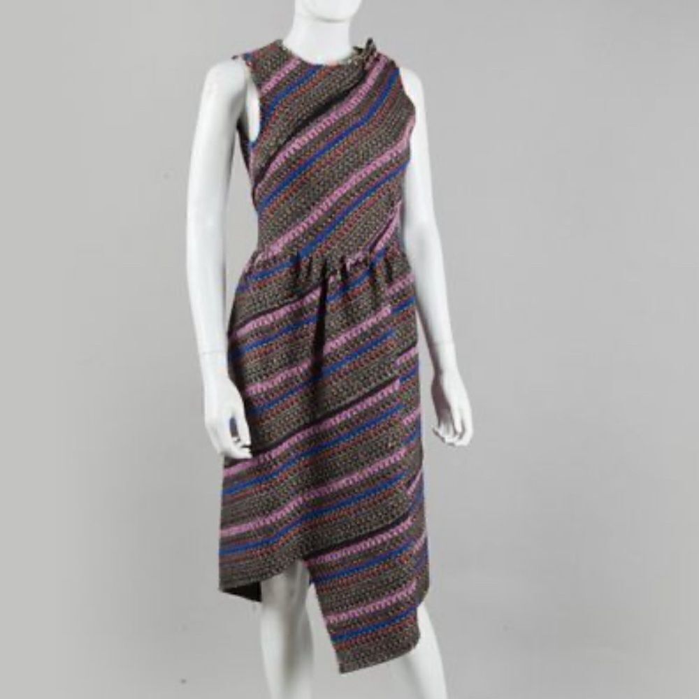 Proenza Schouler Tweed Midi Asymmetric Dress 10 NWT
